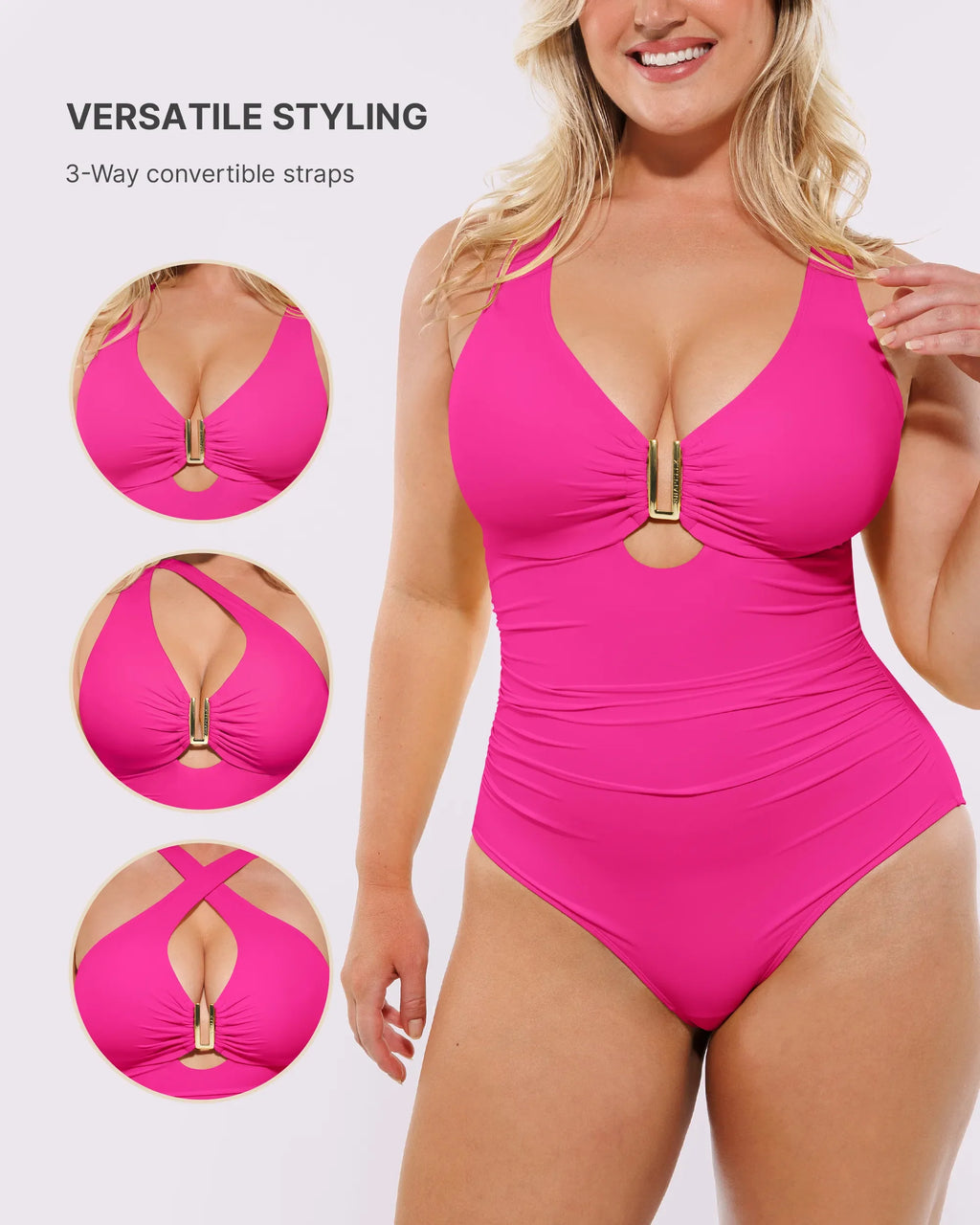 SculptPro Ruched U-Wire Cut Out Shaping Swimsuit