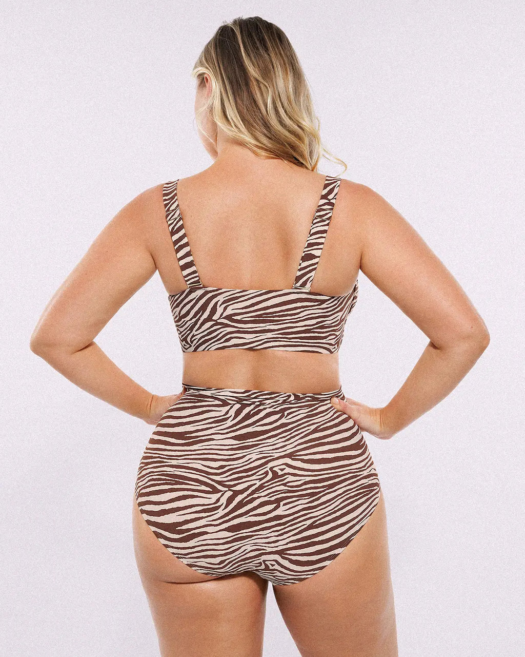 SculptPro Ruched V-Neck Bikini Top & High-Waisted Bottom Set