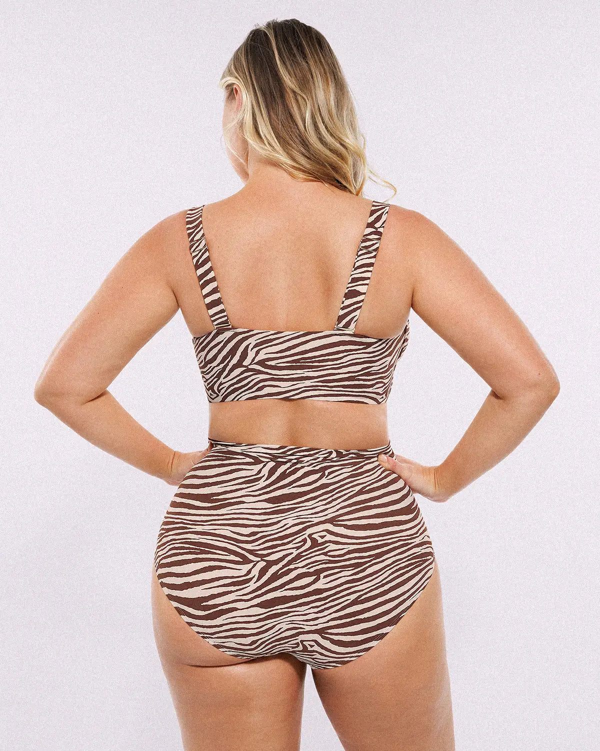 SculptPro Ruched V-Neck Bikini Top & High-Waisted Bottom Set