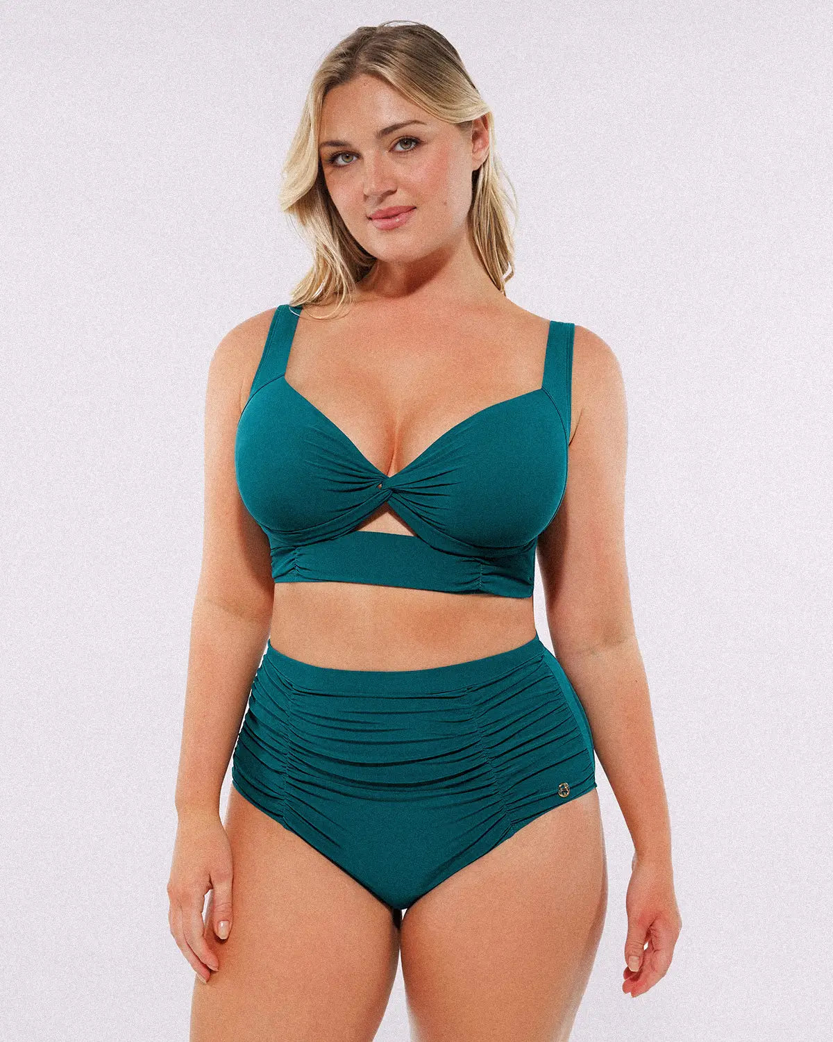 SculptPro Conjunto de bikini: top con nudo frontal y braguita de talle alto
