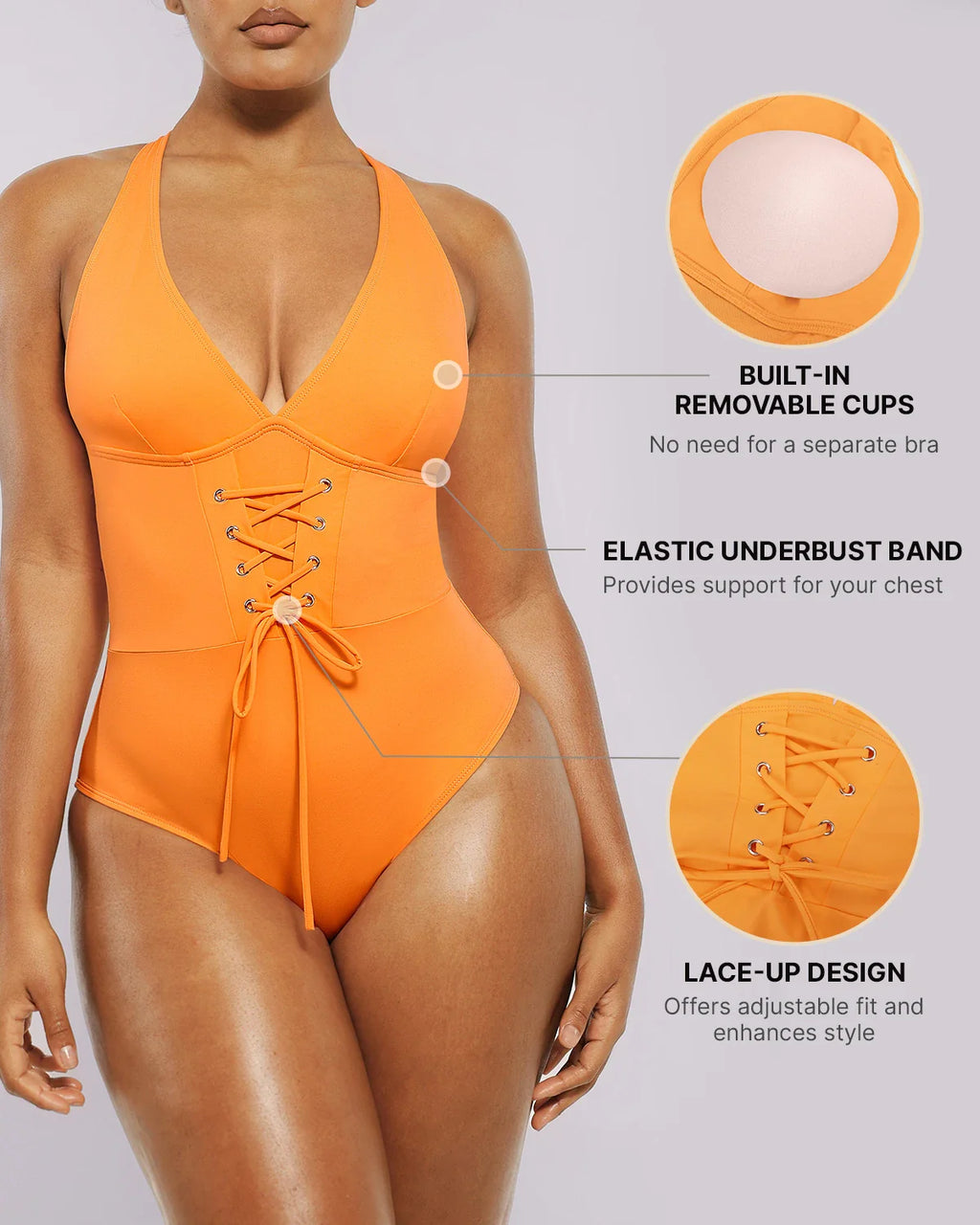 SculptPro Bañador corsé escotado con control de abdomen