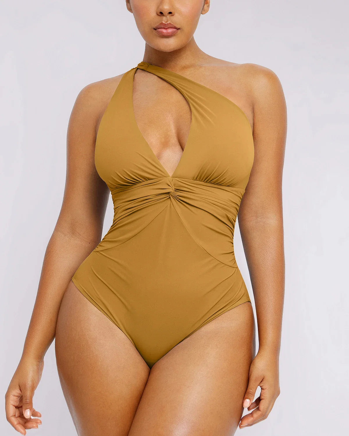 SculptPro Ruched Twist-Front Tummy Control Swimsuit