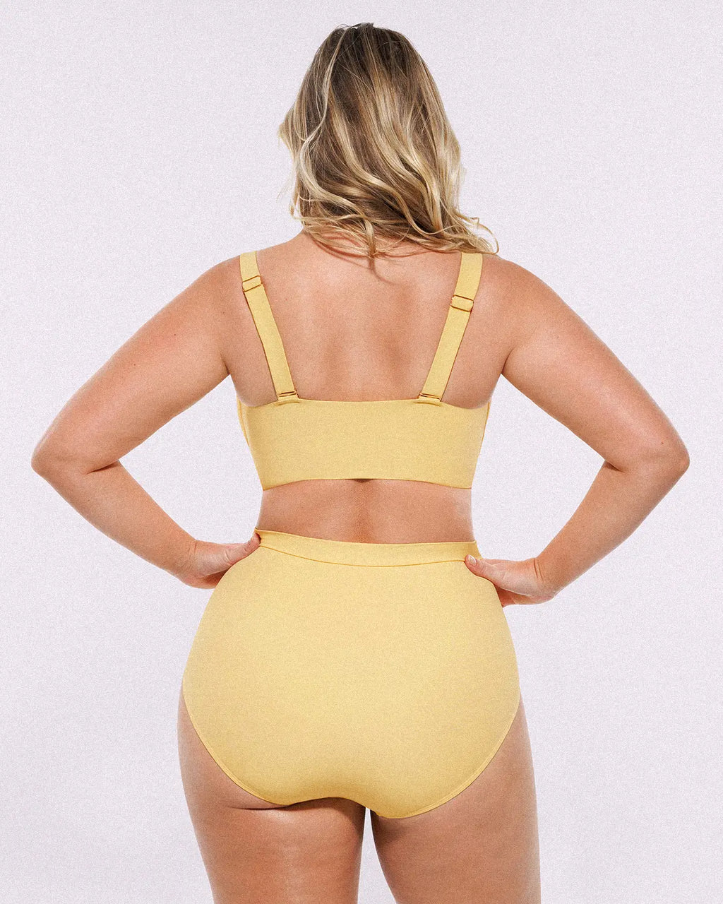SculptPro Ruched V-Neck Bikini Top & High-Waisted Bottom Set