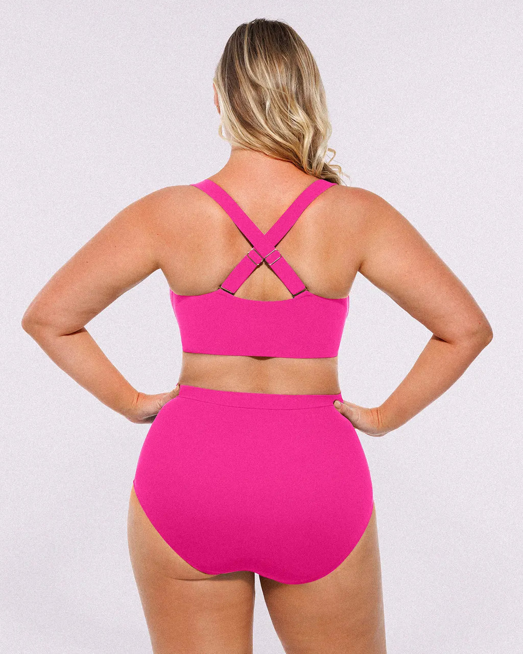 SculptPro Ruched V-Neck Bikini Top & High-Waisted Bottom Set