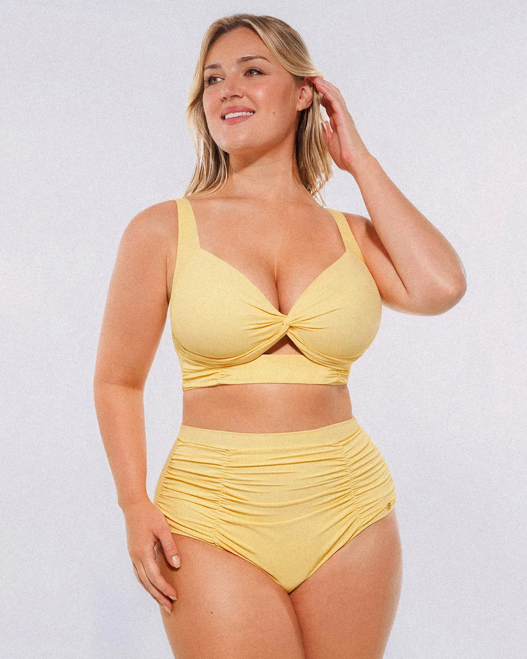 SculptPro Conjunto de bikini: top con nudo frontal y braguita de talle alto