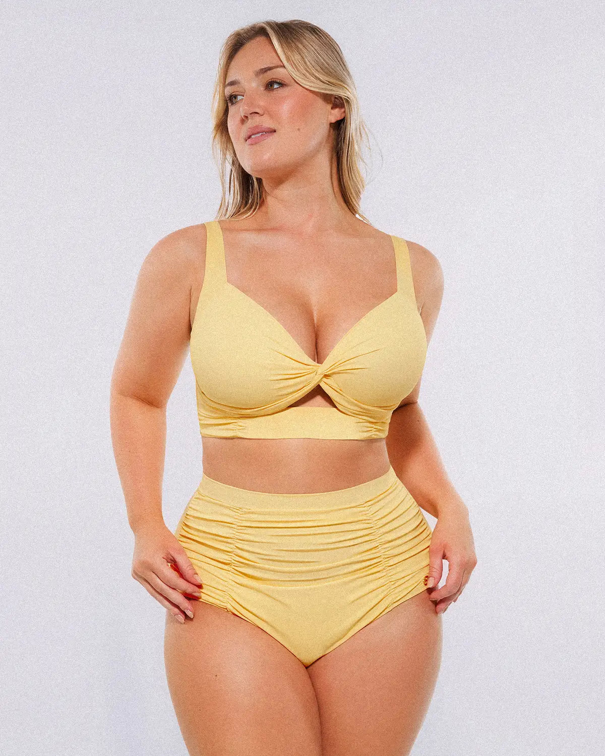 SculptPro Conjunto de bikini: top con nudo frontal y braguita de talle alto