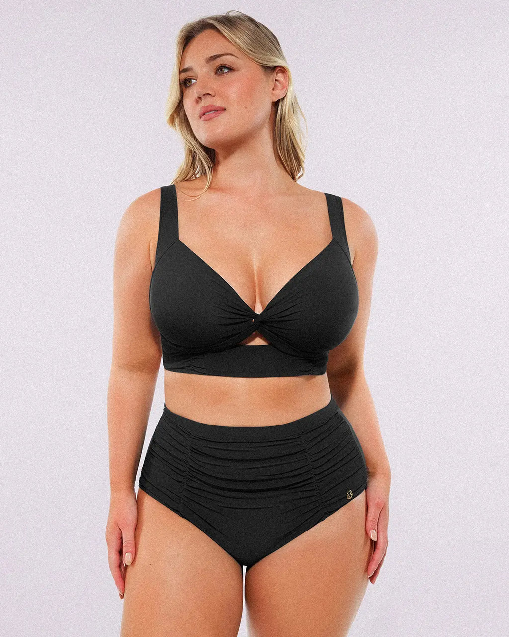 SculptPro Conjunto de bikini: top con nudo frontal y braguita de talle alto