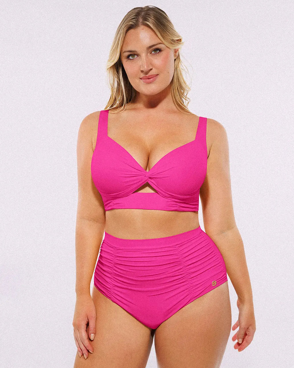SculptPro Conjunto de bikini: top con nudo frontal y braguita de talle alto