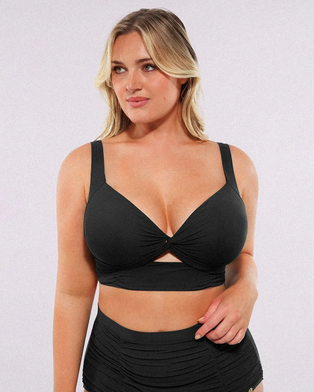 SculptPro Conjunto de bikini: top con nudo frontal y braguita de talle alto