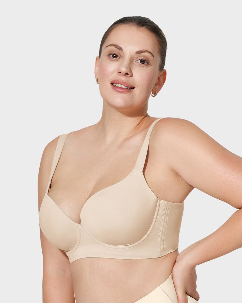 Back Smoothing Push - Up Plunge Bra - HerShape Bra
