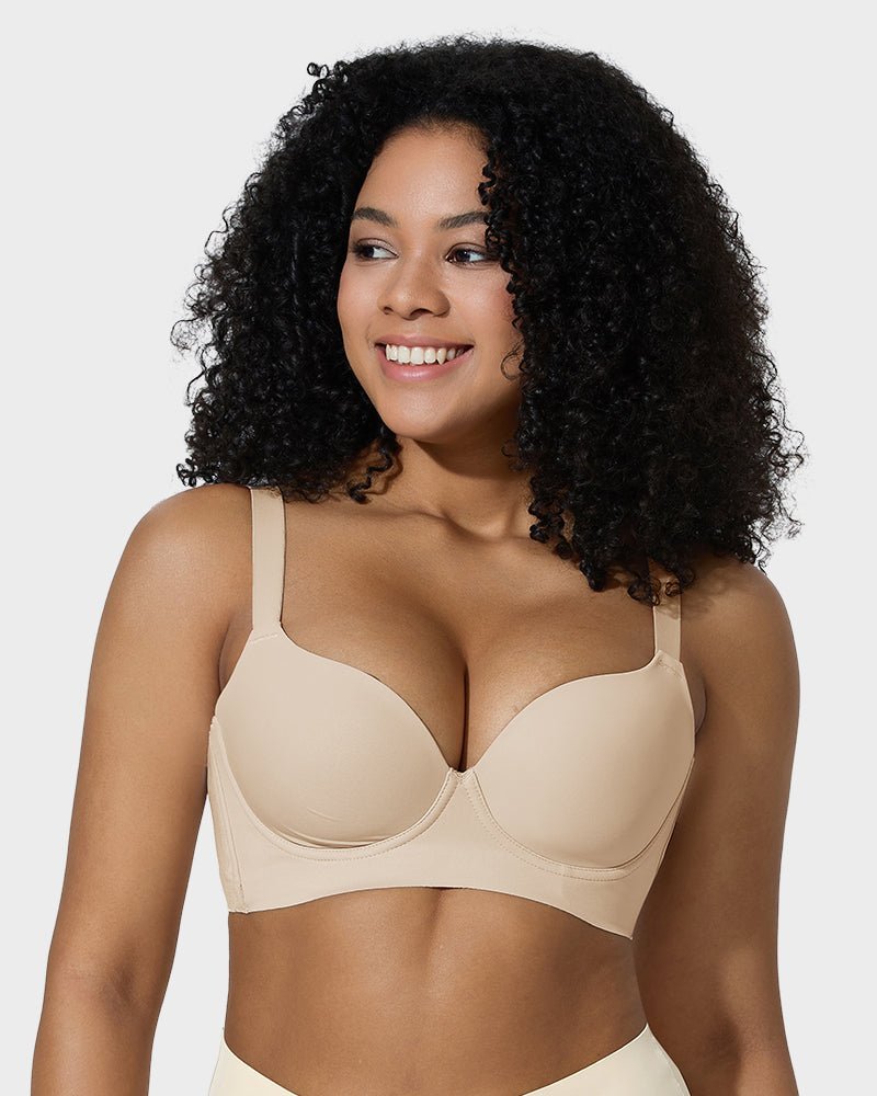 Back Smoothing Push - Up Plunge Bra - HerShape Bra