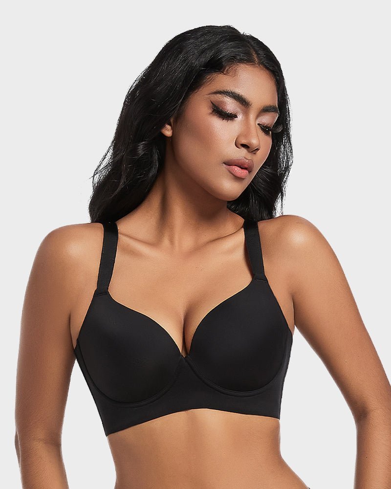 Back Smoothing Push - Up Plunge Bra - HerShape Bra