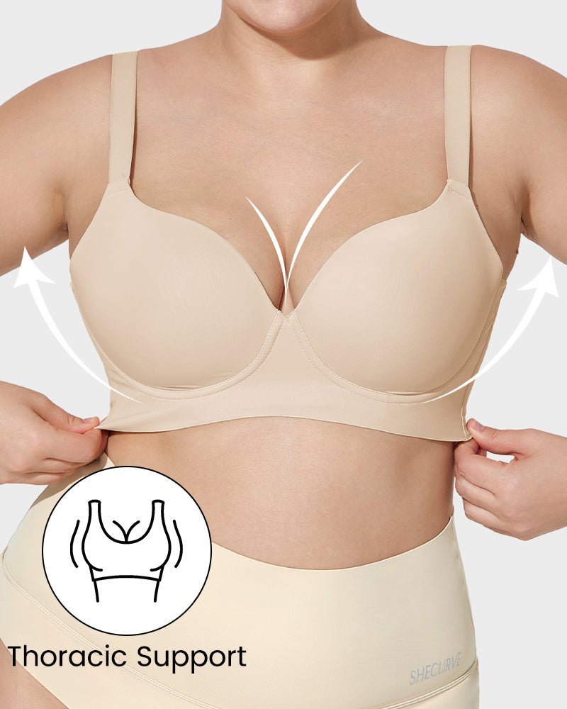 Back Smoothing Push - Up Plunge Bra - HerShape Bra