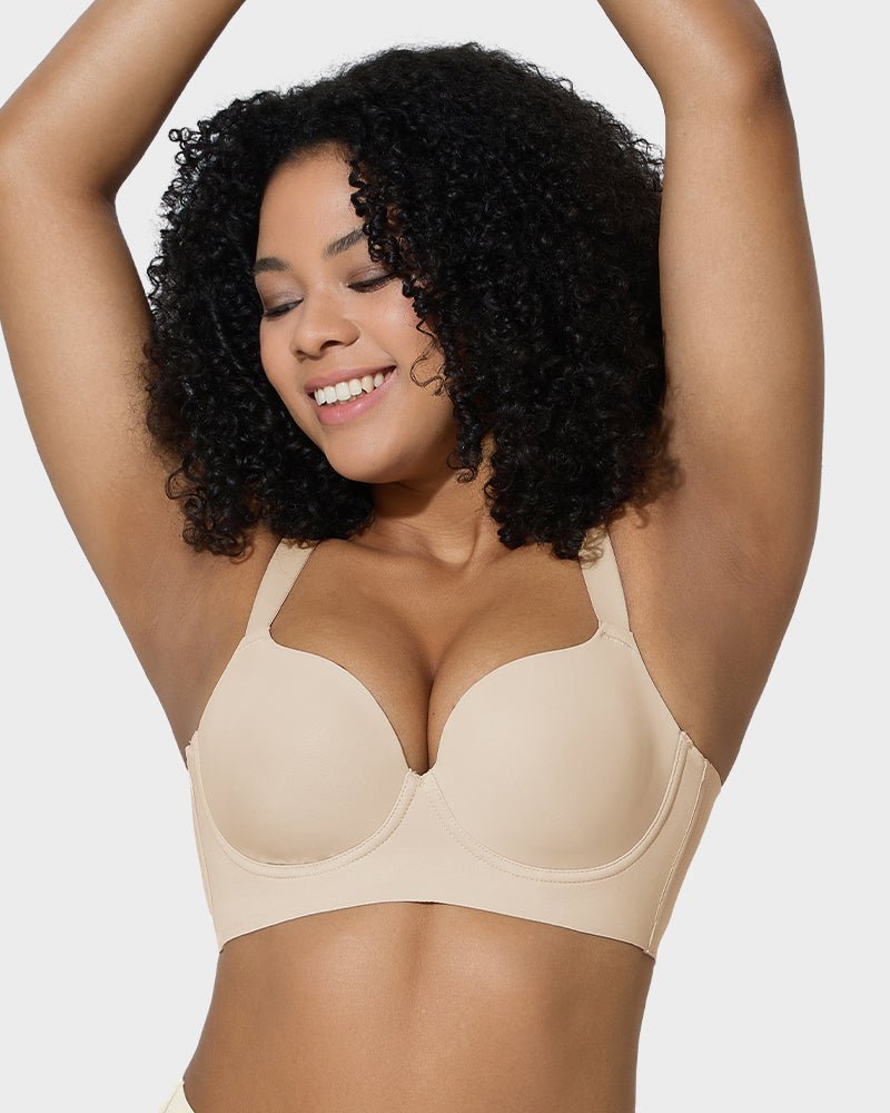 Back Smoothing Push - Up Plunge Bra - HerShape Bra