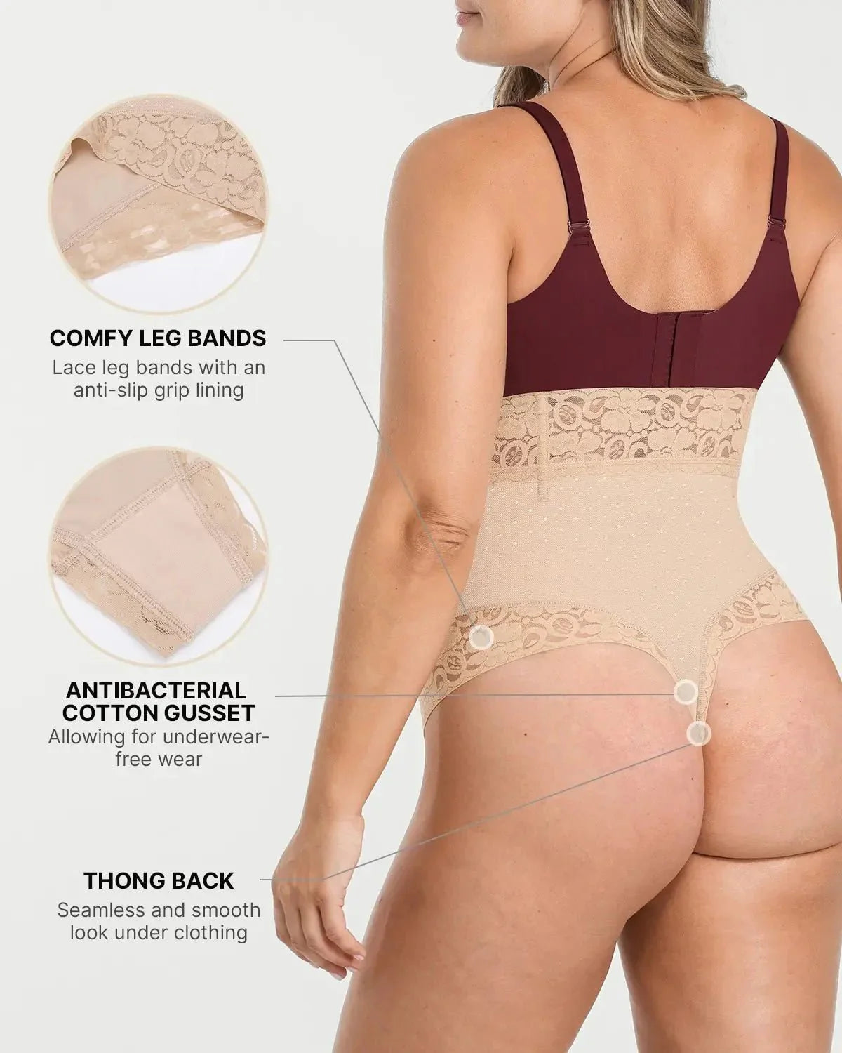 Bare Essentials™ AirSlim® High - Waisted Polka Dot Shaping Thong - HerShape Bra