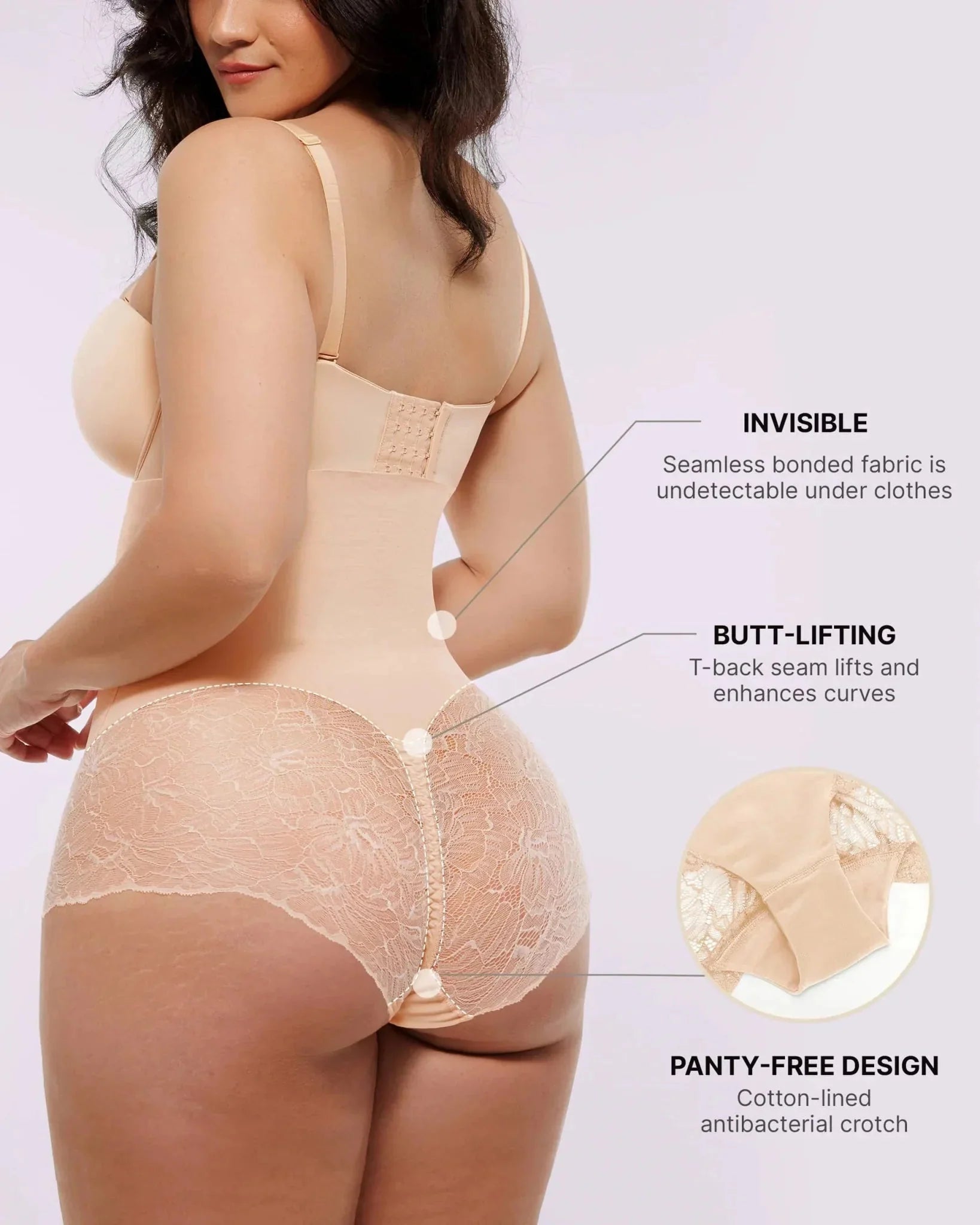 Bare Essentials™ MeshSmooth™ High - Waisted Sheer Lace Brief - HerShape Bra