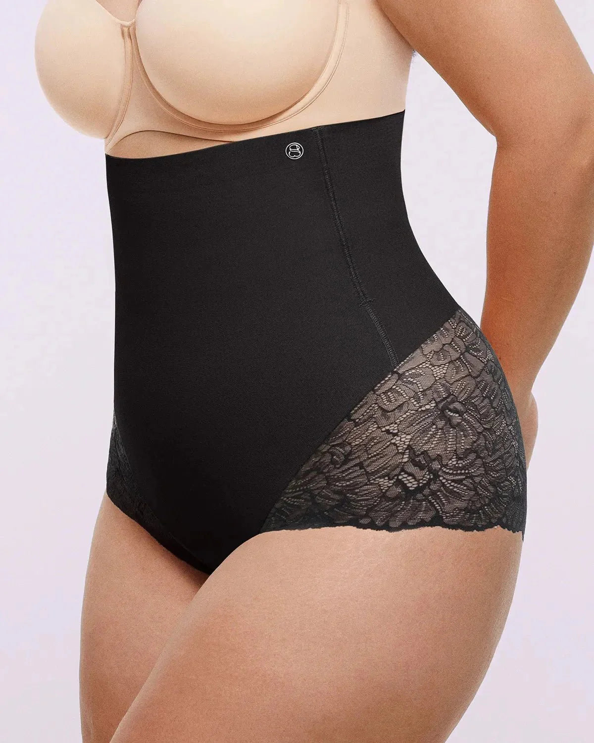 Bare Essentials™ MeshSmooth™ High - Waisted Sheer Lace Brief - HerShape Bra