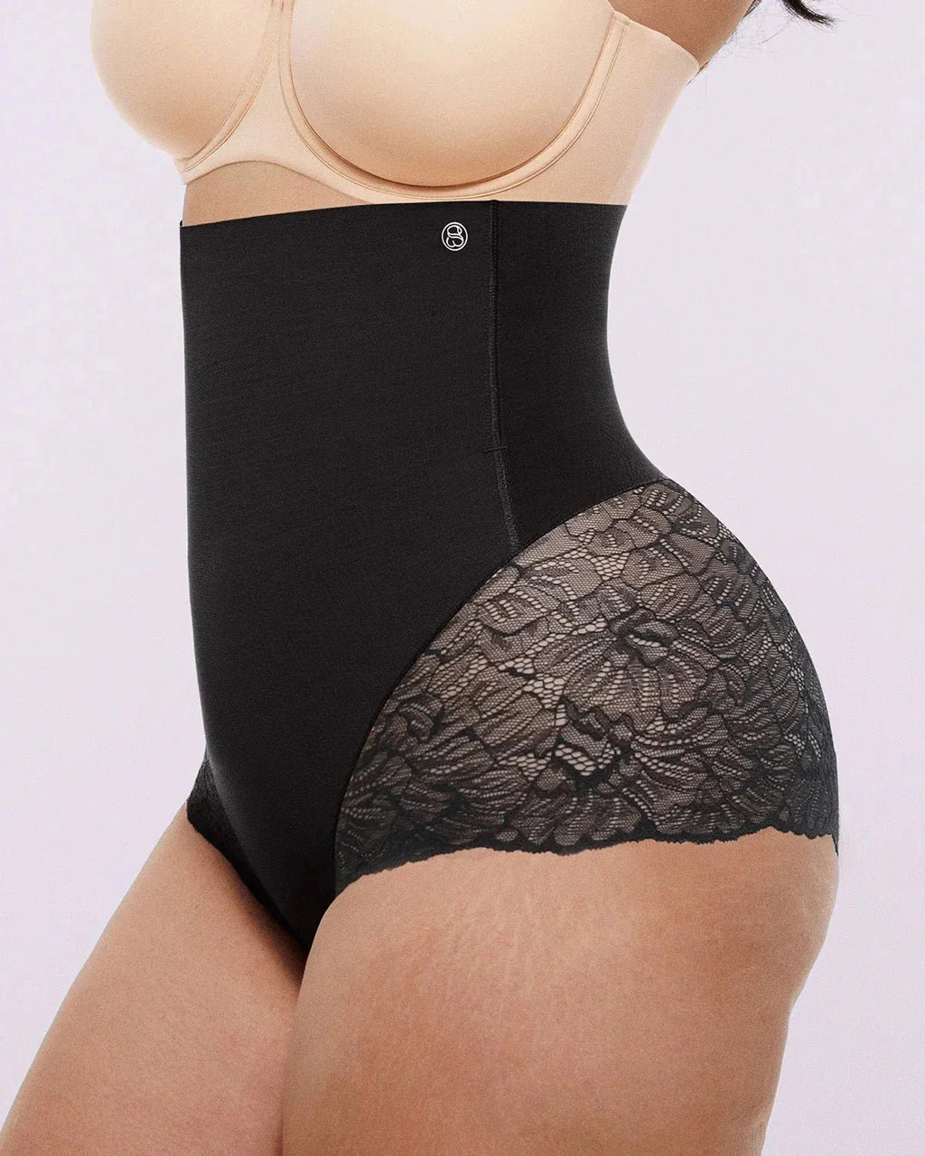 Bare Essentials™ MeshSmooth™ High - Waisted Sheer Lace Brief - HerShape Bra