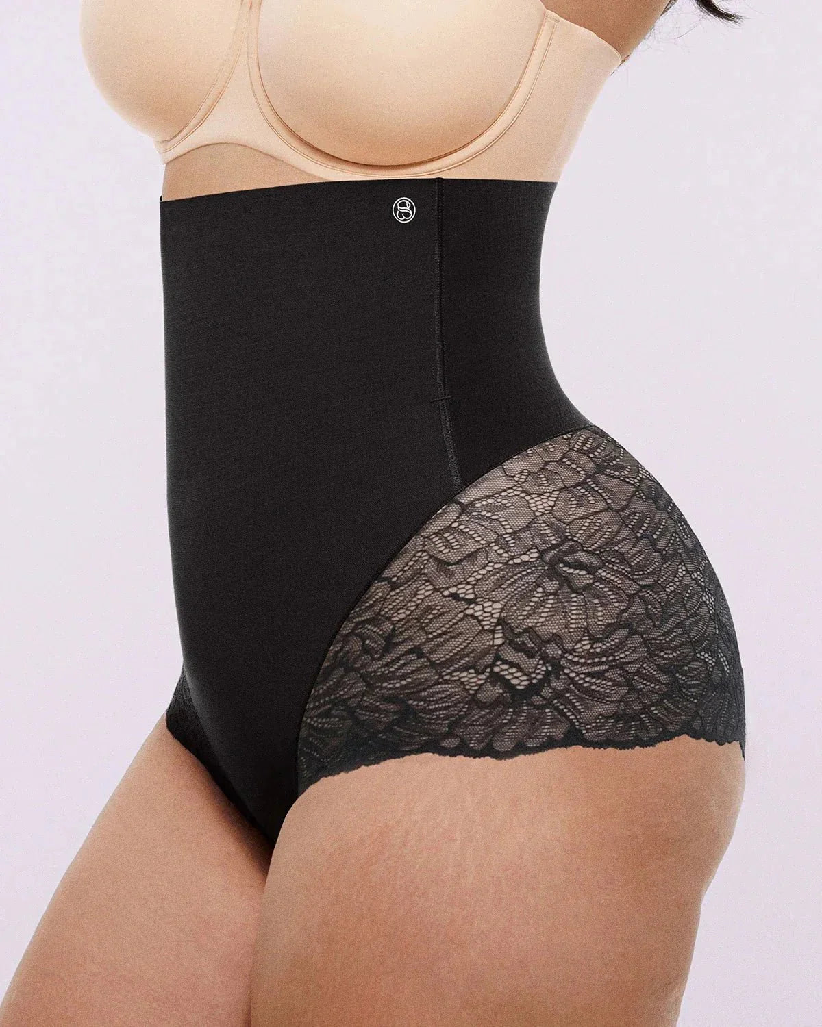 Bare Essentials™ MeshSmooth™ High - Waisted Sheer Lace Brief - HerShape Bra