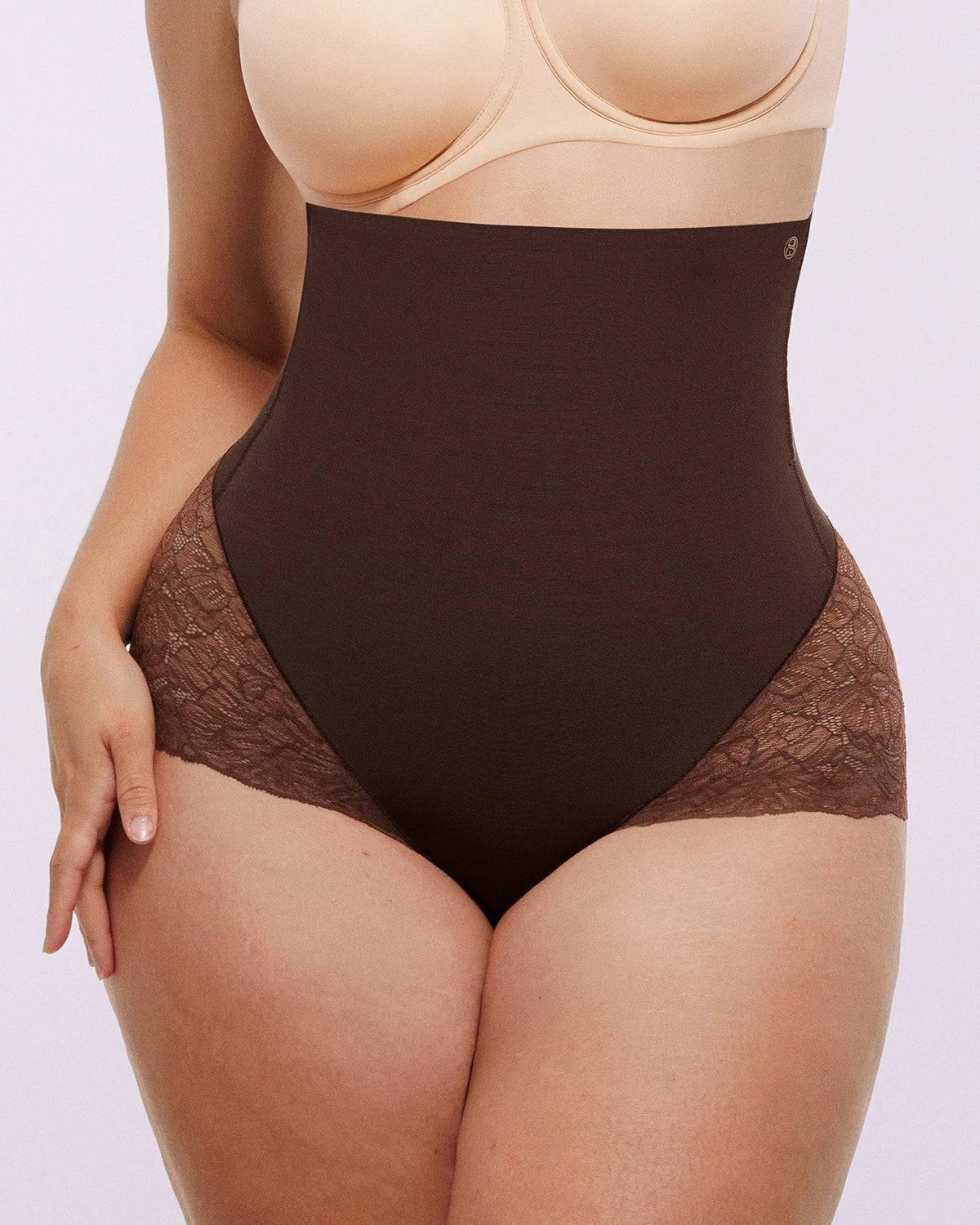 Bare Essentials™ MeshSmooth™ High - Waisted Sheer Lace Brief - HerShape Bra