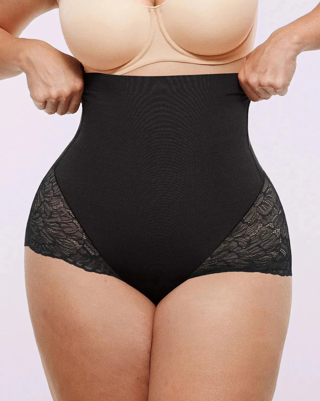 Bare Essentials™ MeshSmooth™ High - Waisted Sheer Lace Brief - HerShape Bra