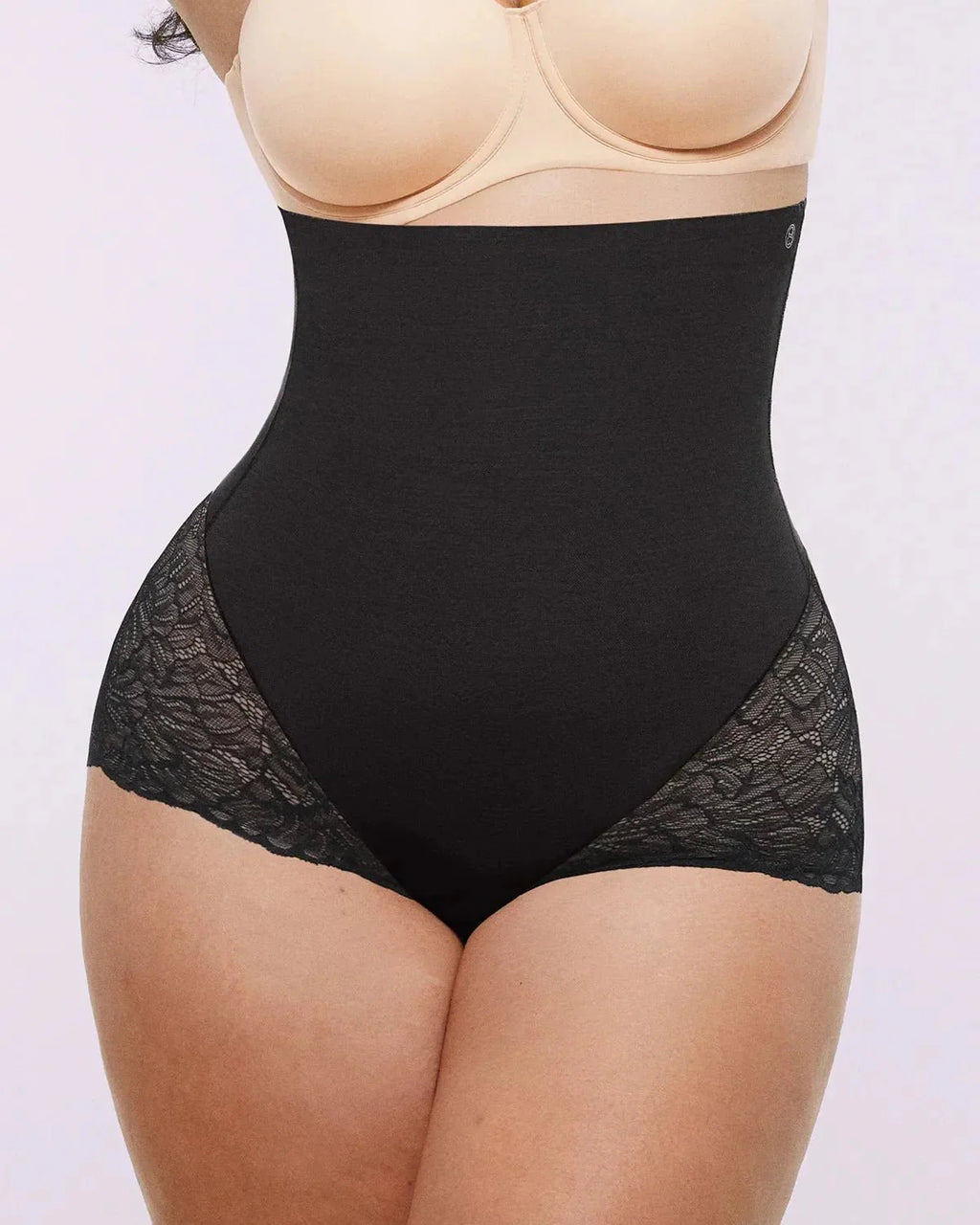 Bare Essentials™ MeshSmooth™ High - Waisted Sheer Lace Brief - HerShape Bra