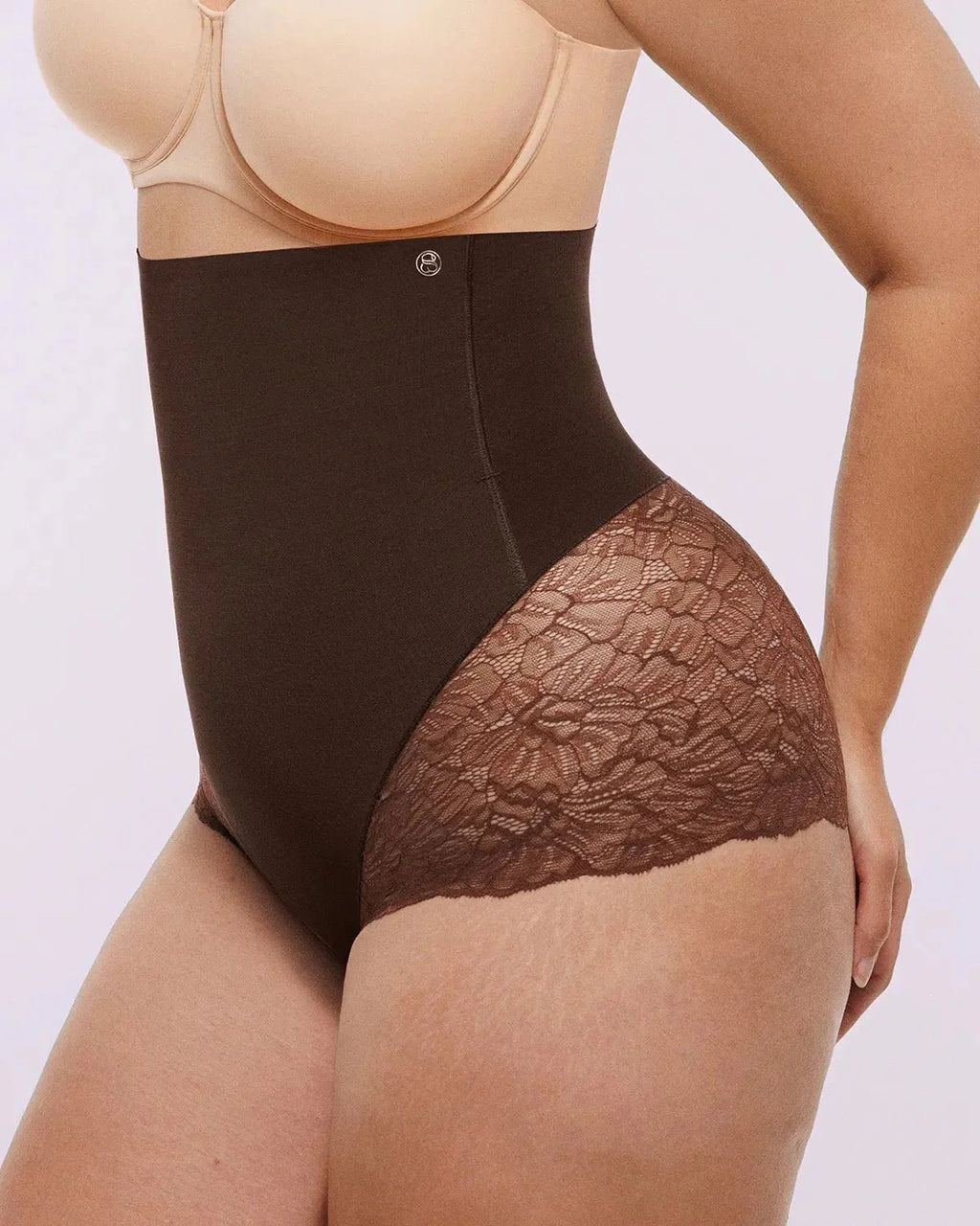 Bare Essentials™ MeshSmooth™ High - Waisted Sheer Lace Brief - HerShape Bra