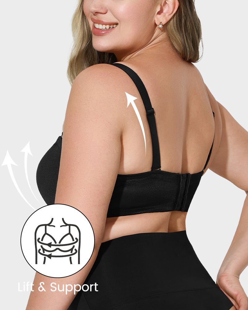 Comfort Push Up Unlined Bra with Removable Straps - HerShape Bra