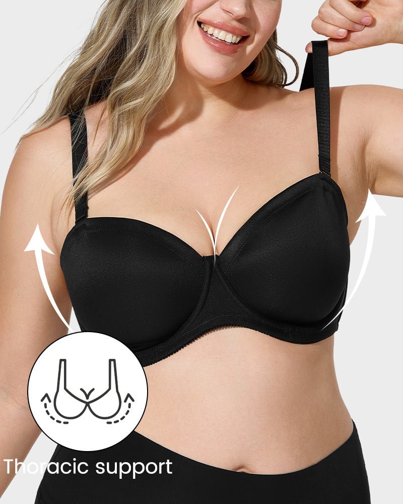 Comfort Push Up Unlined Bra with Removable Straps - HerShape Bra