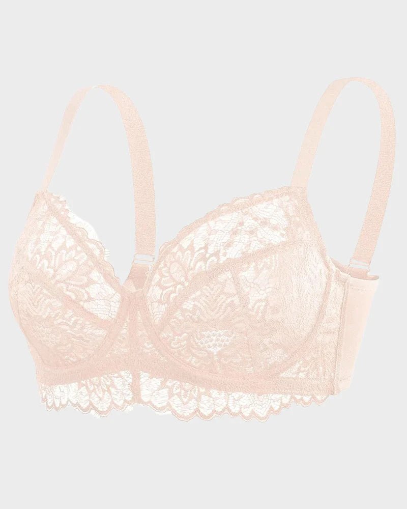 Comfort Unlined Lace Underwire Push Up Bra - HerShape Bra