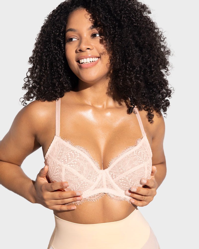 Comfort Unlined Lace Underwire Push Up Bra - HerShape Bra