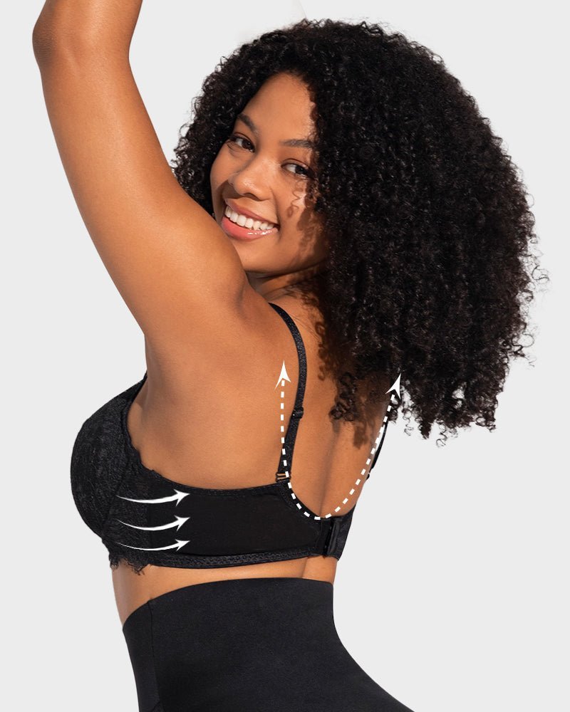 Comfort Unlined Lace Underwire Push Up Bra - HerShape Bra
