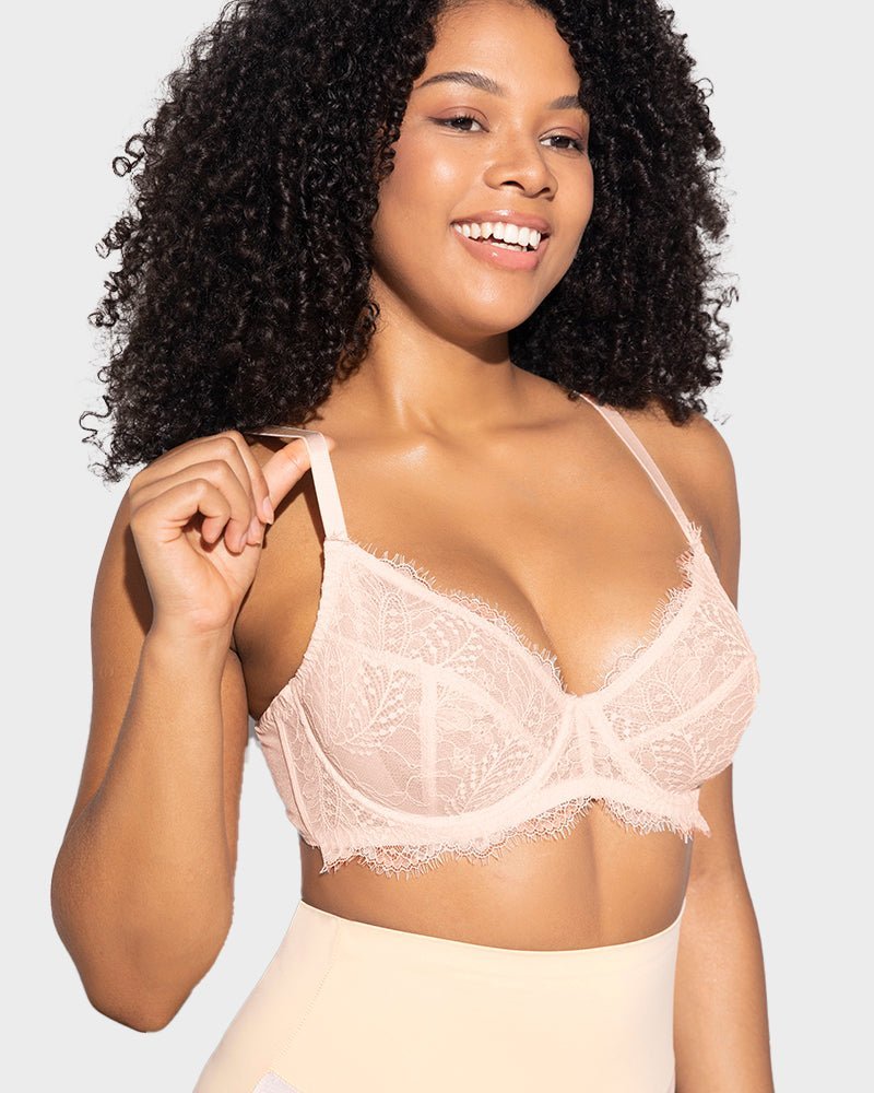Comfort Unlined Lace Underwire Push Up Bra - HerShape Bra