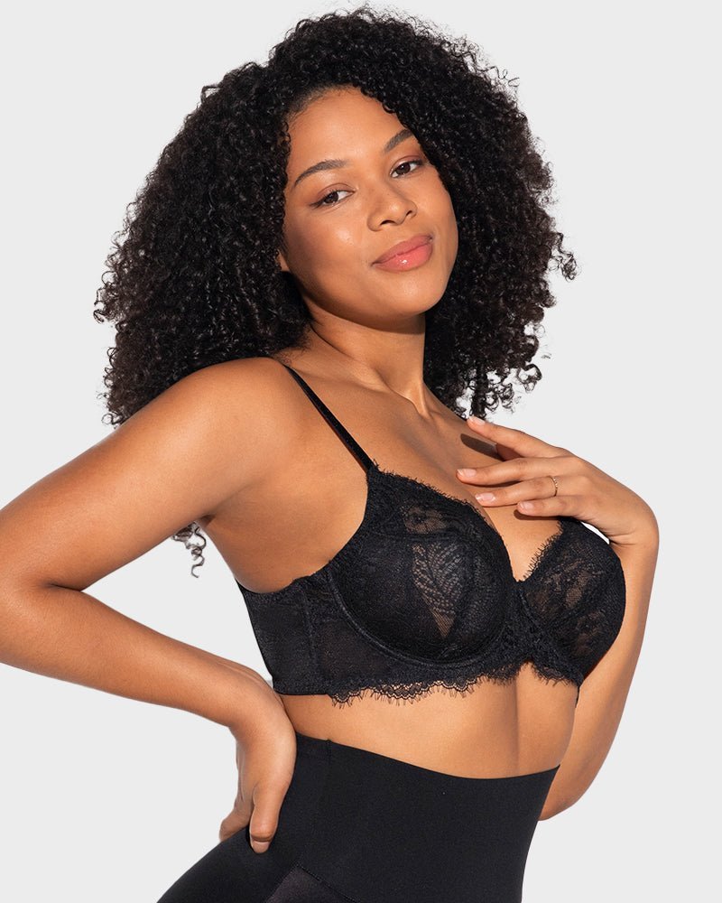 Comfort Unlined Lace Underwire Push Up Bra - HerShape Bra