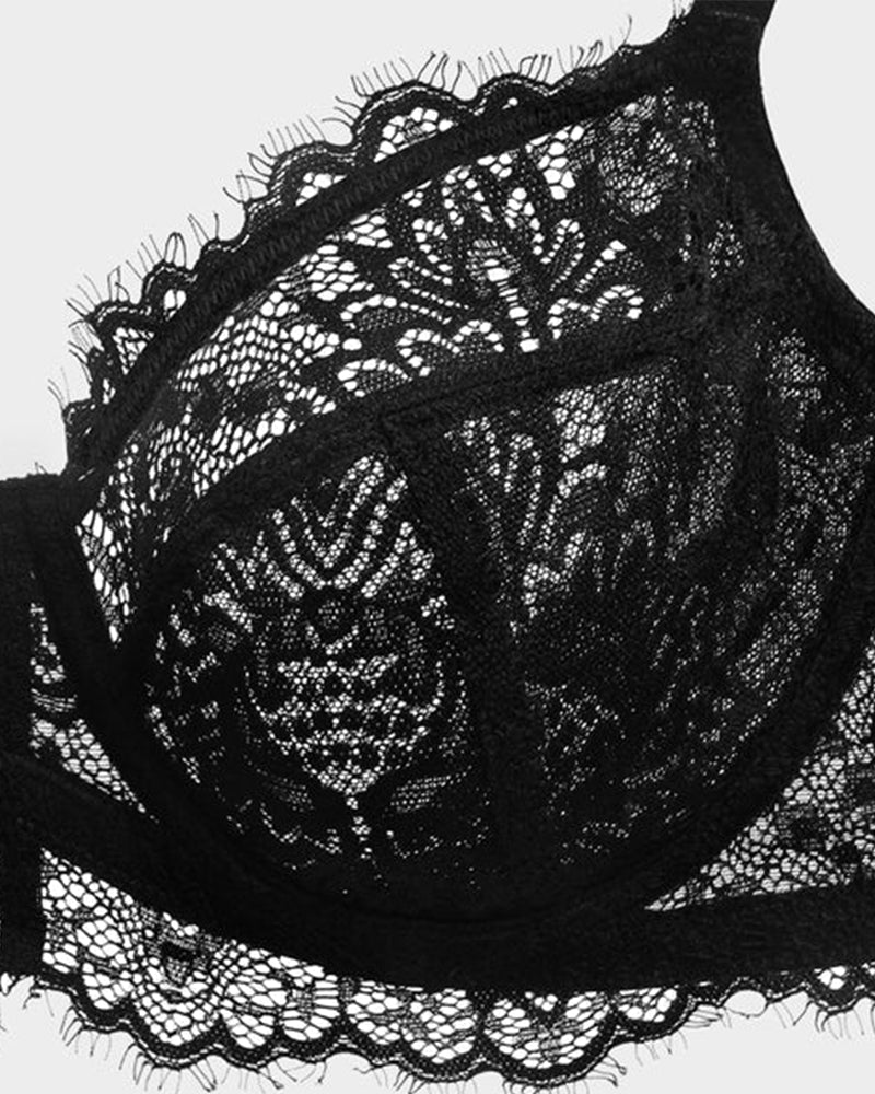 Comfort Unlined Lace Underwire Push Up Bra - HerShape Bra