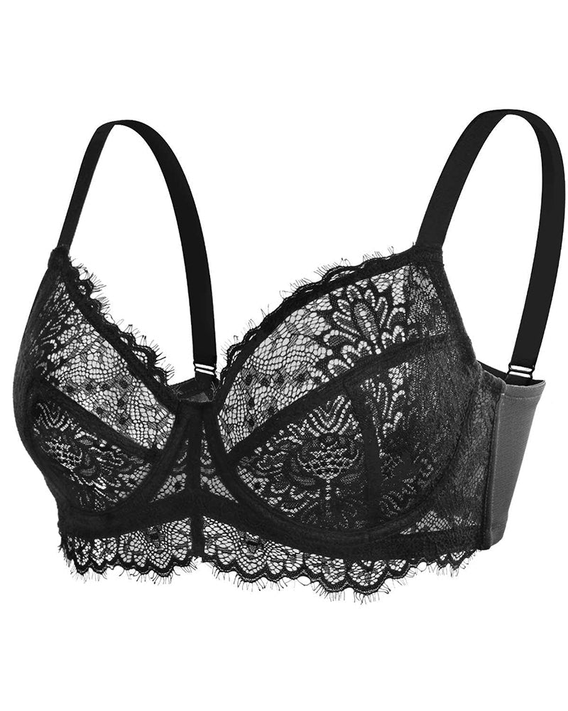 Comfort Unlined Lace Underwire Push Up Bra - HerShape Bra