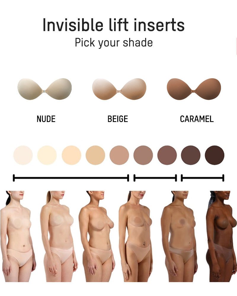 Front Closure Adhesive Invisible Push - Up Bra(2 Pairs) - HerShape Bra