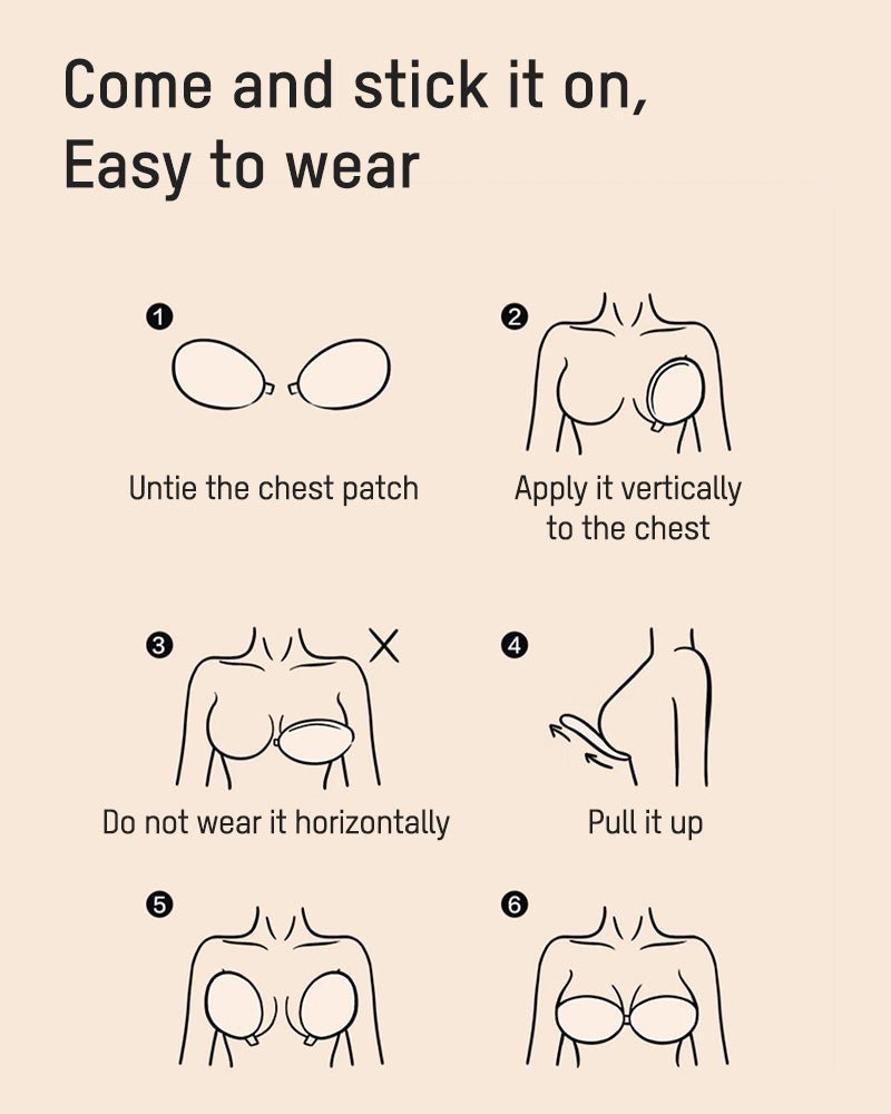 Front Closure Adhesive Invisible Push - Up Bra(2 Pairs) - HerShape Bra