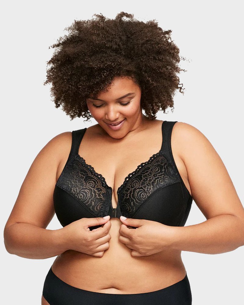Front - Closure Underwire Print Bra - HerShape Bra