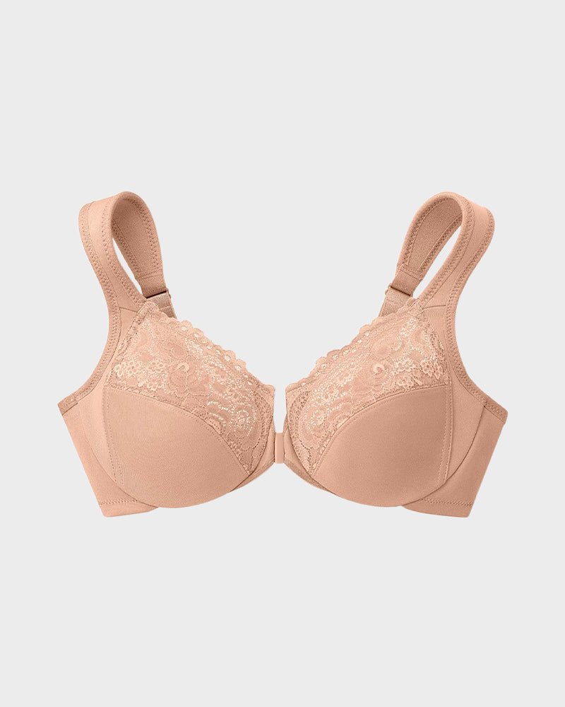Front - Closure Underwire Print Bra - HerShape Bra