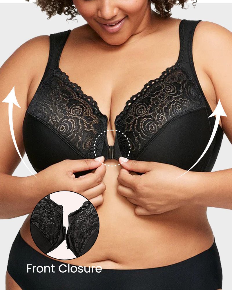 Front - Closure Underwire Print Bra - HerShape Bra