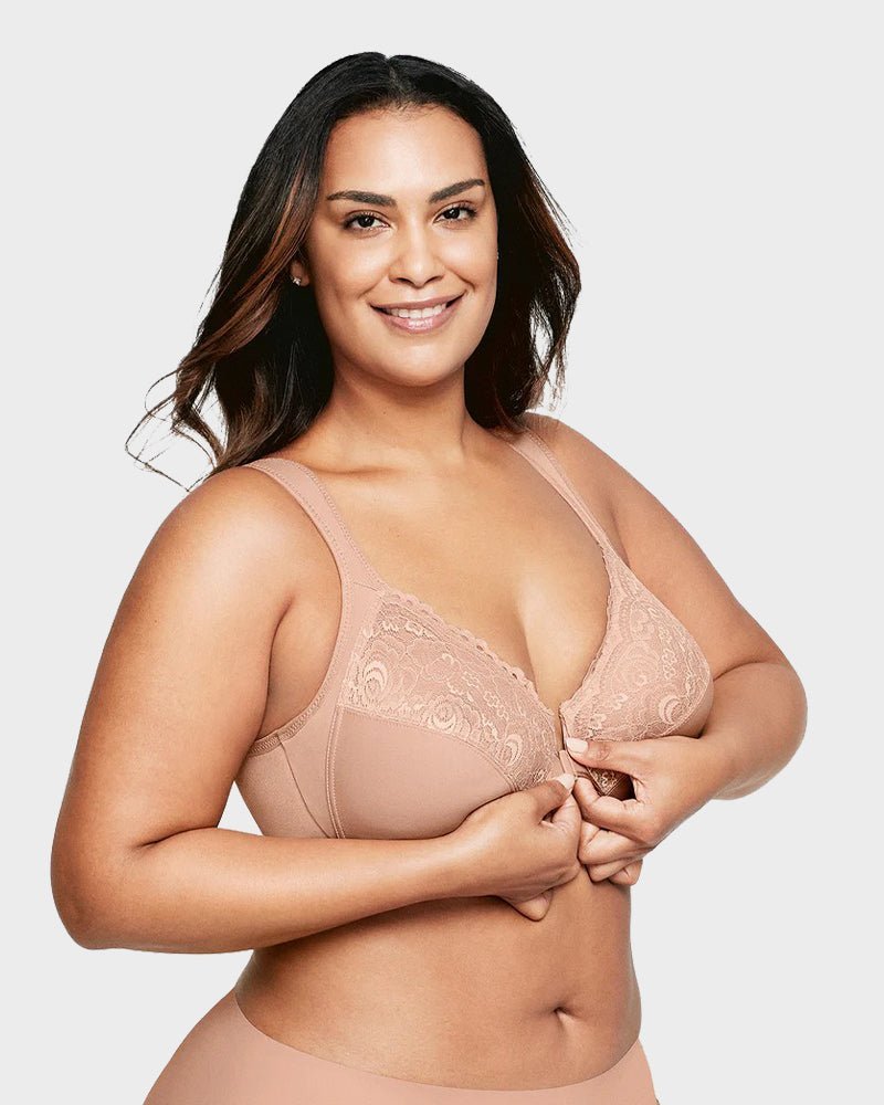 Front - Closure Underwire Print Bra - HerShape Bra