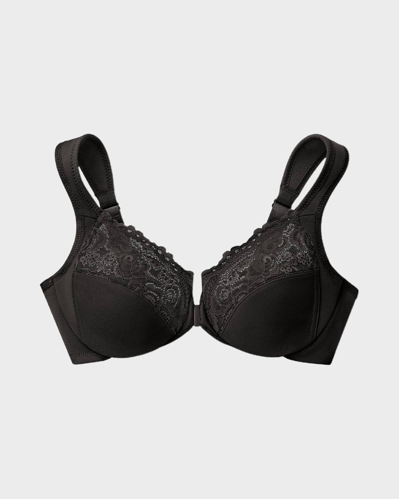 Front - Closure Underwire Print Bra - HerShape Bra