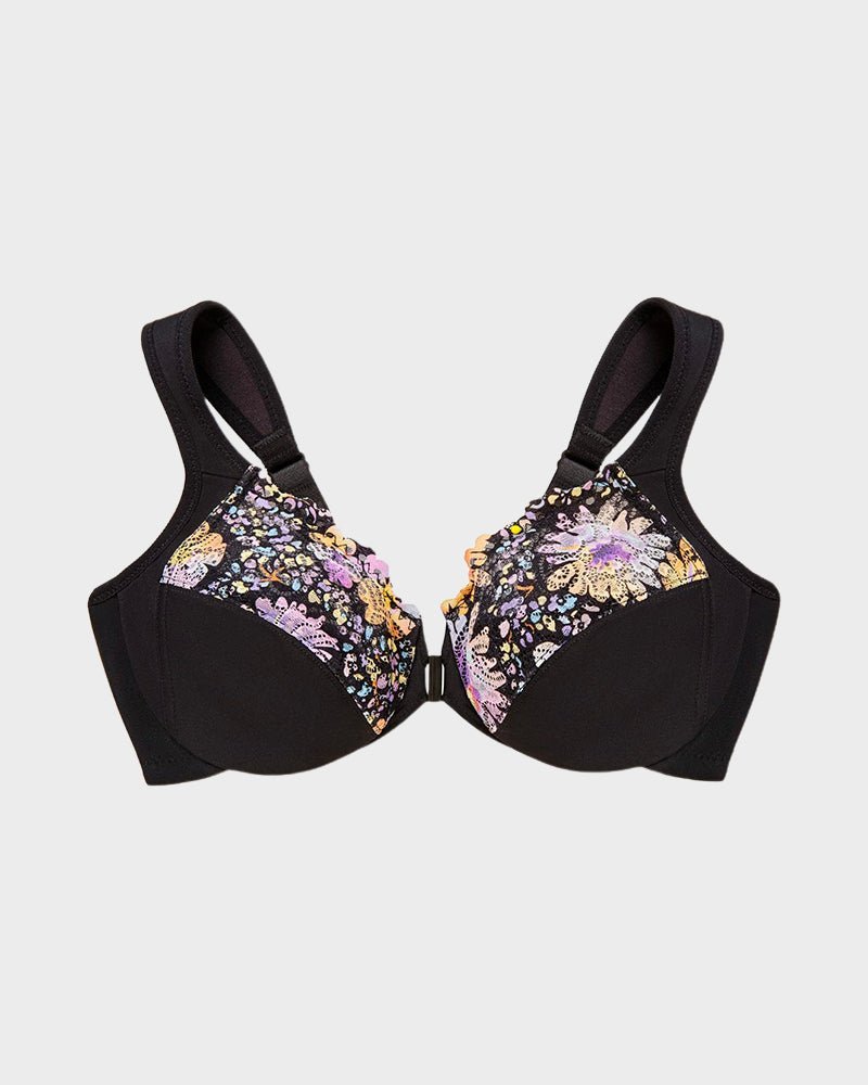 Front - Closure Underwire Print Bra - HerShape Bra