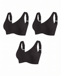 HerShape 3-pack wireless push-up bra — all three in mocha on white