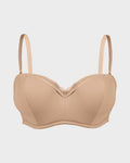 Lace Trim Molded Cup Underwire Bra with Removable Straps - HerShape Bra