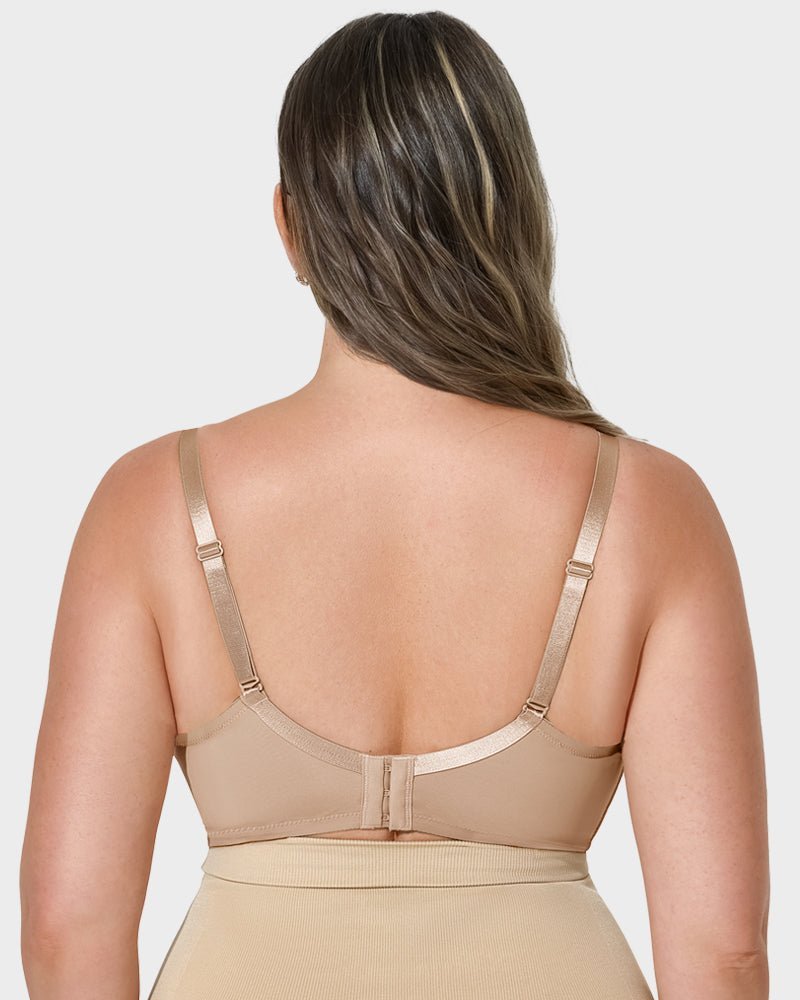 Lace Trim Molded Cup Underwire Bra with Removable Straps - HerShape Bra