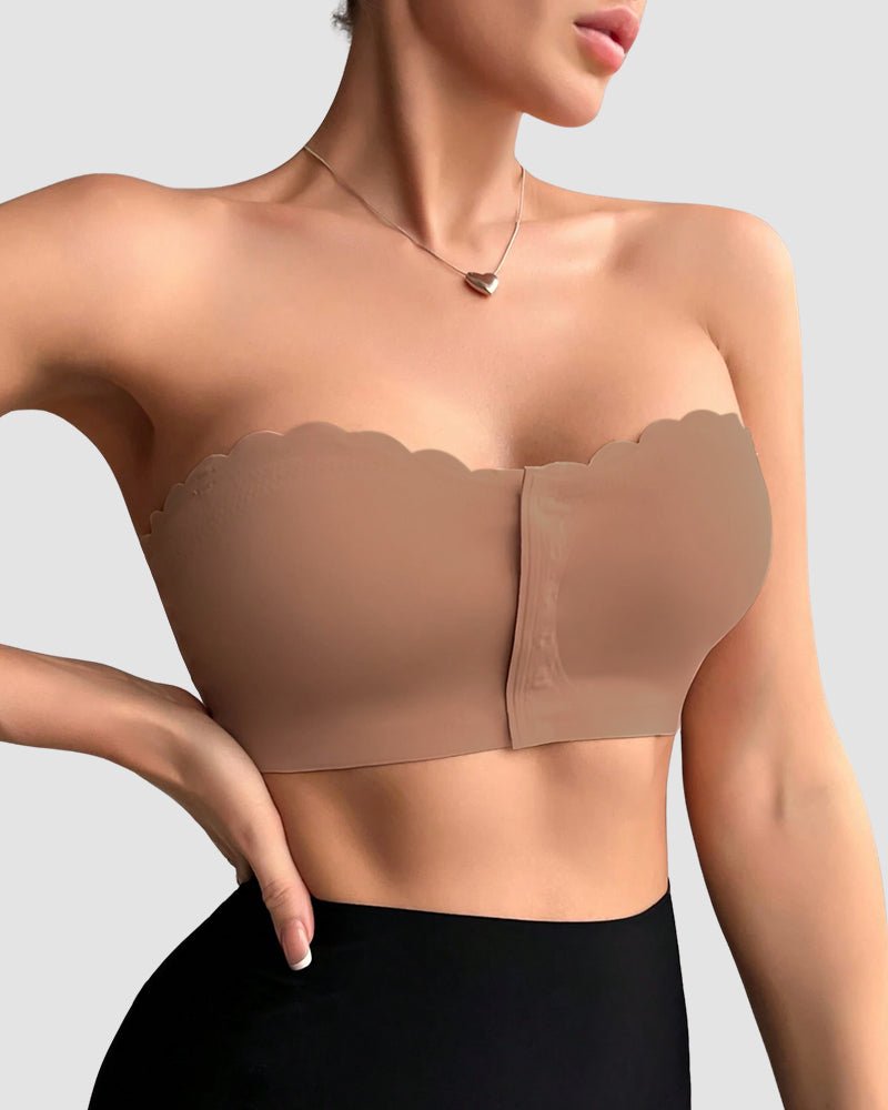 Strapless Front Closure Leopard Print Bra - HerShape Bra