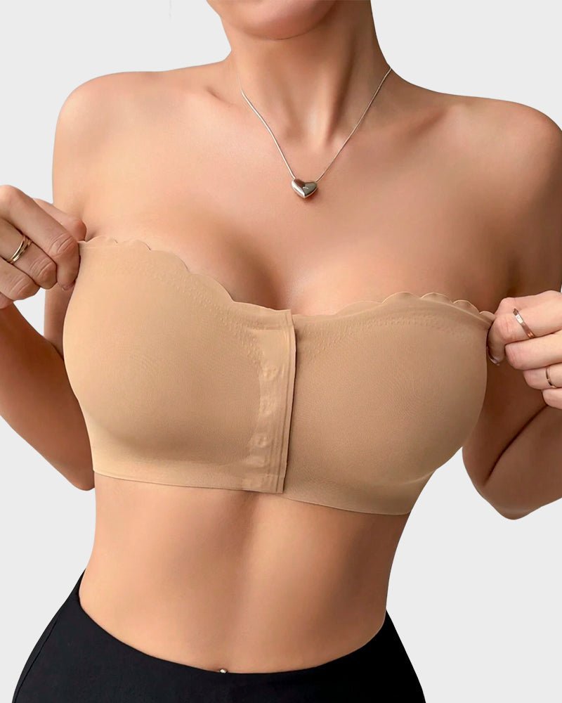 Strapless Front Closure Leopard Print Bra - HerShape Bra