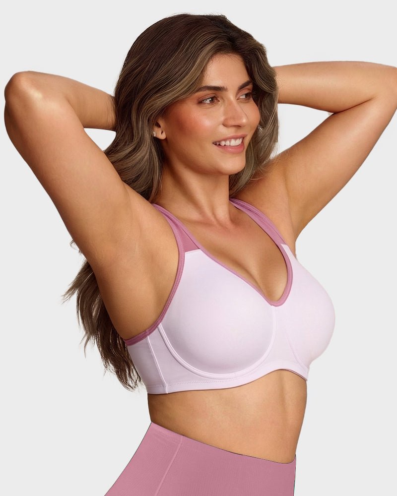 Unlined External Underwire Full Coverage Sports Bra - HerShape Bra